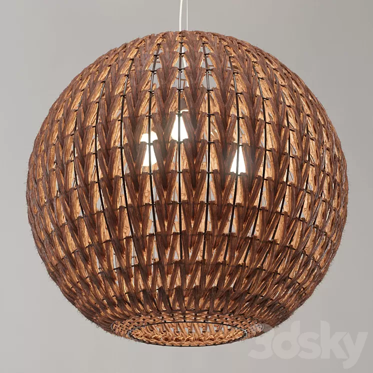 Spherical wicker chandelier (Odeon Light Keni) 3D Model