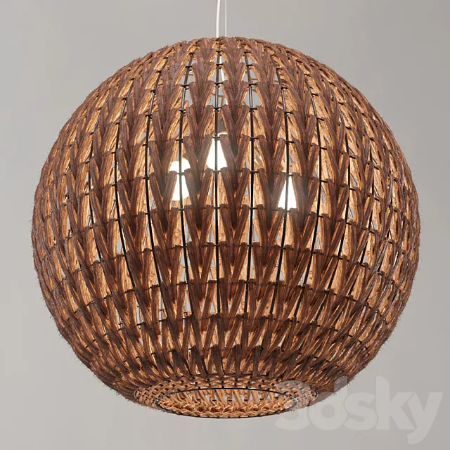 Spherical wicker chandelier (Odeon Light Keni) 3DModel Spherical wicker chandelier (Odeon Light Keni) 3DModel