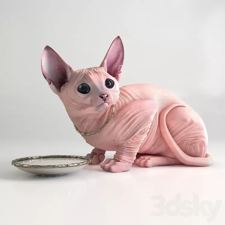 Sphynx cat 3D Model Free Download