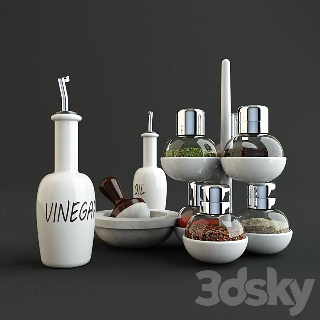 spices and accesories for kitchen 3D Model
