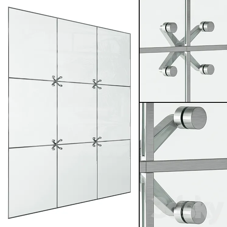 Spider Glazing Window Modern – Windows Set 04 3D Model Free Download