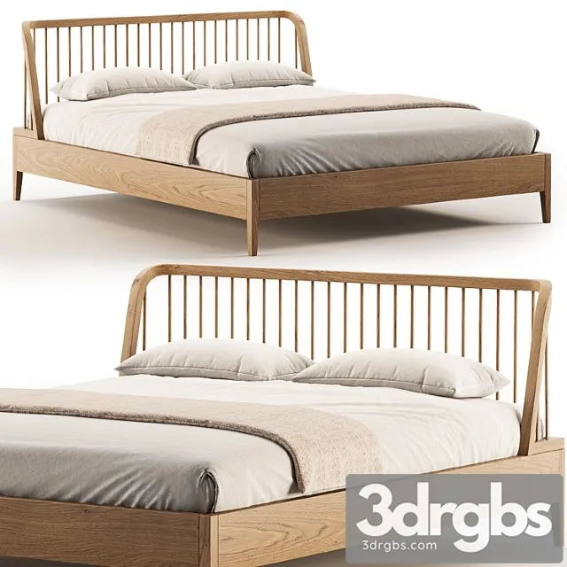 Spindle Oak Bed 3D Model Download
