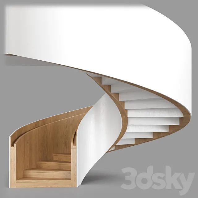 spiral stair 01 3D Model