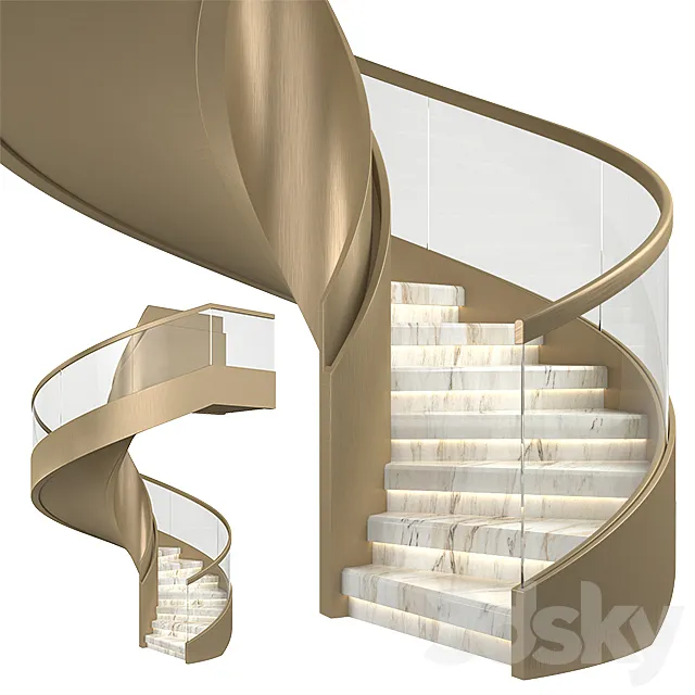 Spiral staircase 04 3D Model