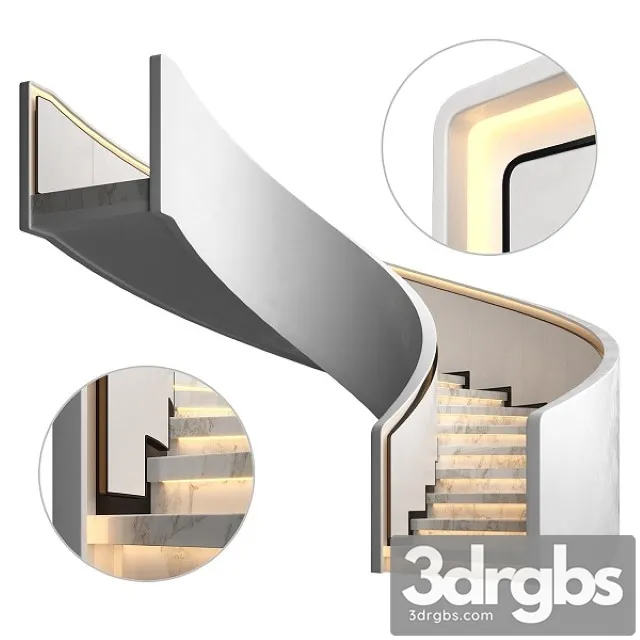Spiral Staircase 8 3D Model Download