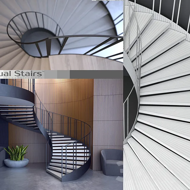 spiral staircase “Actual Stairs” 3DModel