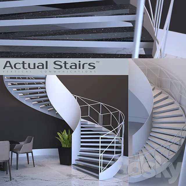 spiral staircase Actual Stairs 3DModel