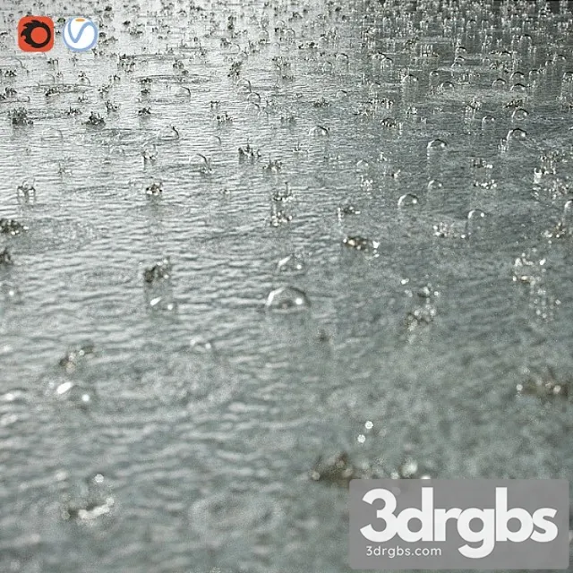 Splashes Of Raindrops 3D Model Download