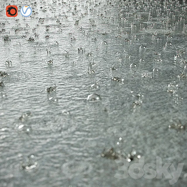 Splashes of raindrops 3DModel