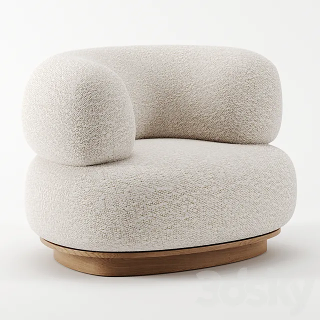 Split armchair by Emmanuelle Simon 3D Model