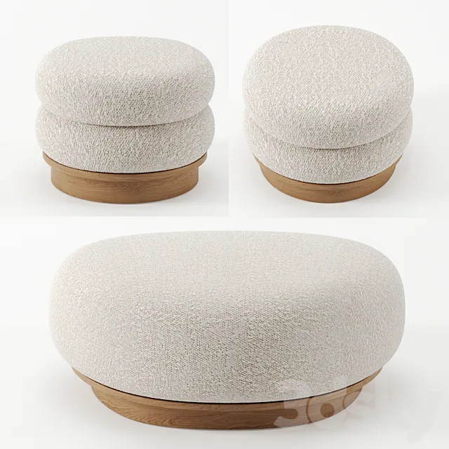 Split ottomann and pouf by Emmanuelle Simon 3DModel Split ottomann and pouf by Emmanuelle Simon 3DModel