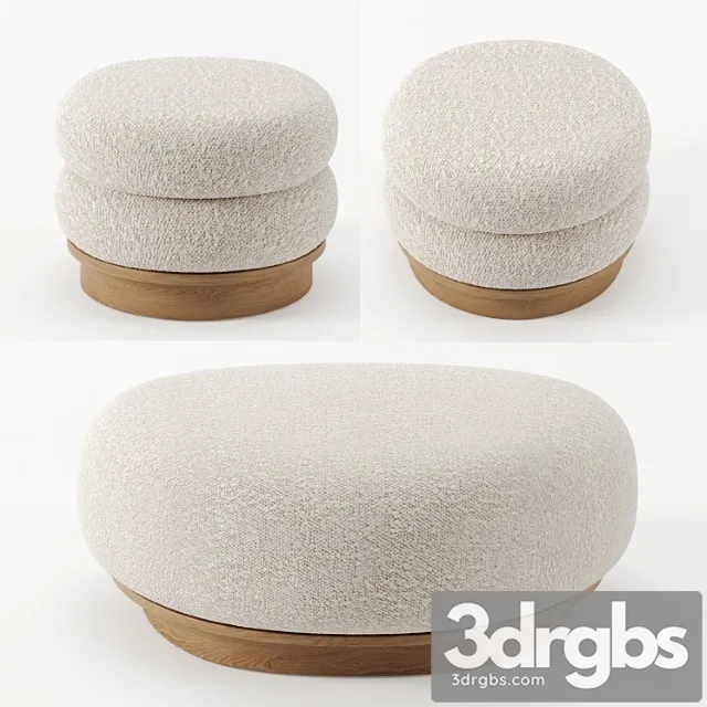 Split ottomann and pouf by emmanuelle simon Split ottomann and pouf by emmanuelle simon