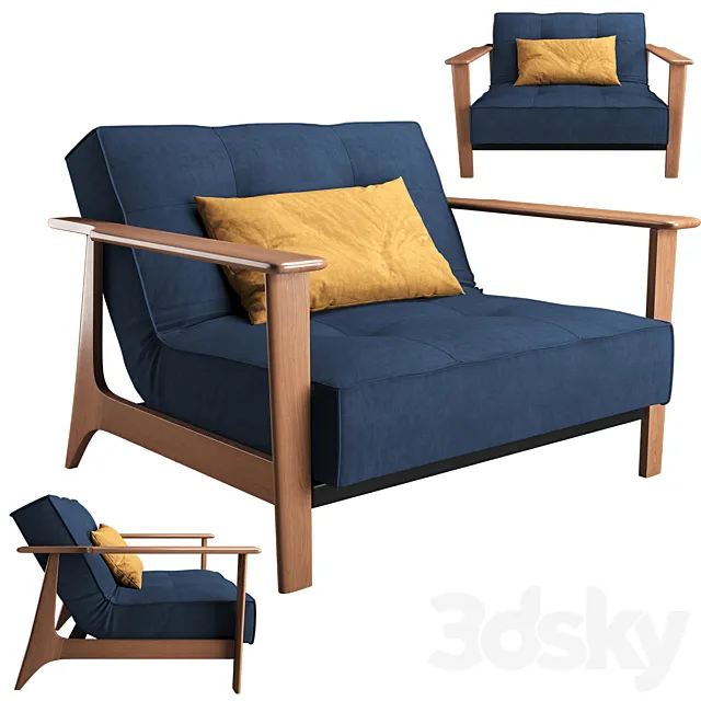 SPLITBACK FREJ armchair 3D Model SPLITBACK FREJ armchair 3D Model