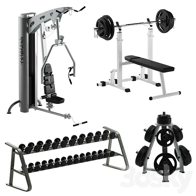 Sport gym equipment 3D Model