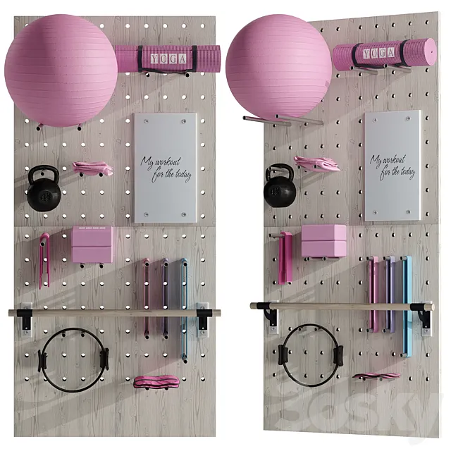 Sport inventory set 1 yoga 3DModel