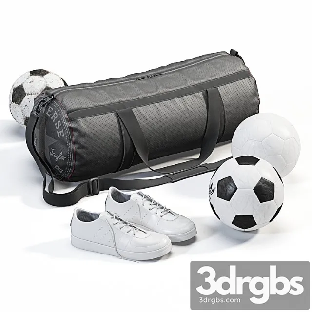 Sports bag with sneakers and balls 3D Model Download