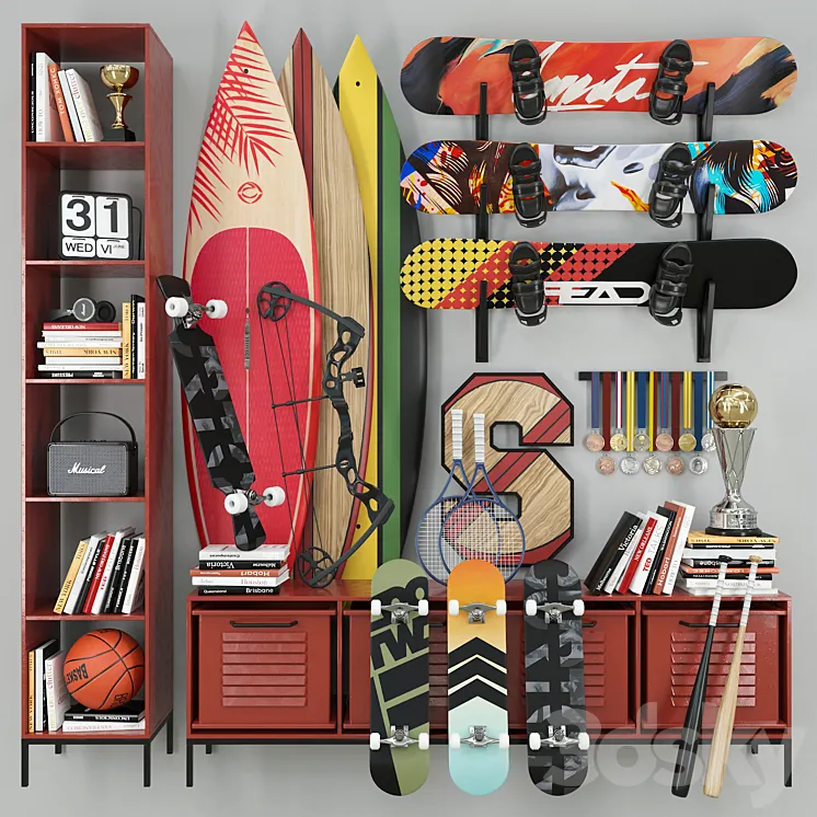 sports set 3D Model Free Download