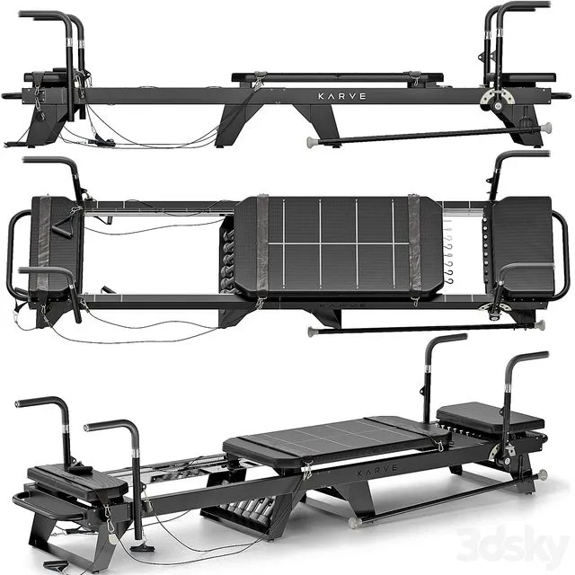 Sports trainer Pilates Reformer Machine 3D Model