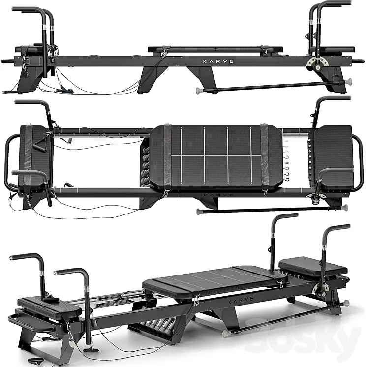 Sports trainer Pilates Reformer Machine 3D Model Free Download