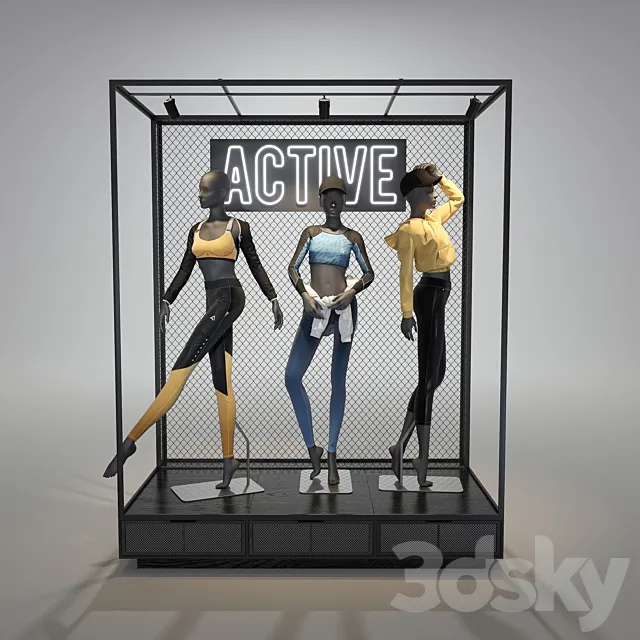 Sportswear female mannequin 3D Model