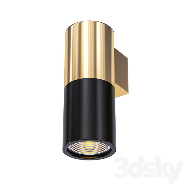 Spot Illumination Sconce Black & Copper 3D Model Spot Illumination Sconce Black & Copper 3D Model