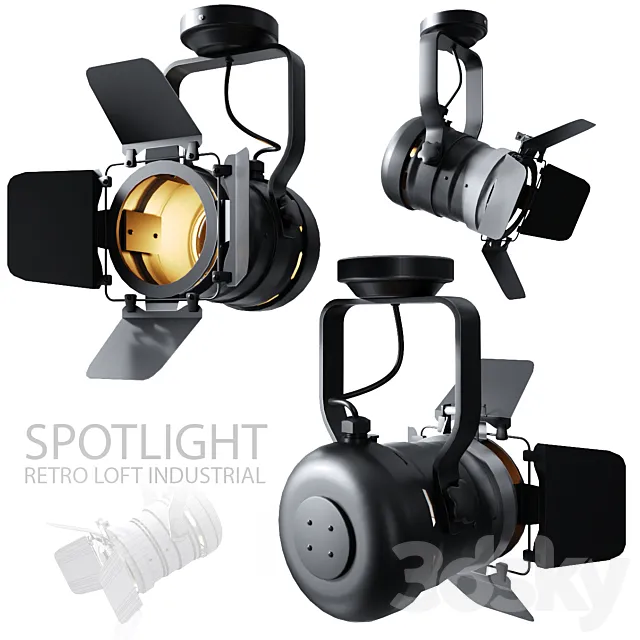 Spotlight Retro Loft Industrial 3D Model