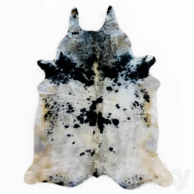 Spotted Black And White Cow Skin Rug 3D Model Spotted Black And White Cow Skin Rug 3D Model