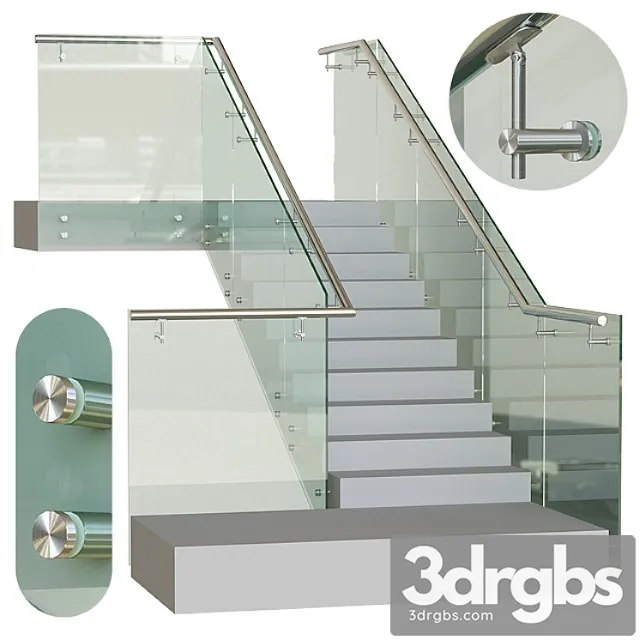 Spotted glass railing 5 3D Model Download