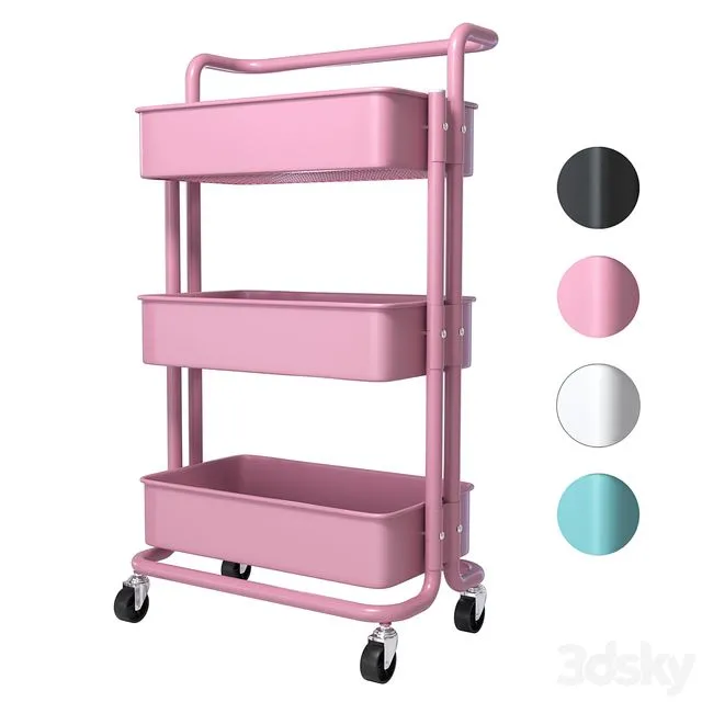 SPOWAY. Bookcase on wheels trolley organizer for storage 3D Model SPOWAY. Bookcase on wheels trolley organizer for storage 3D Model