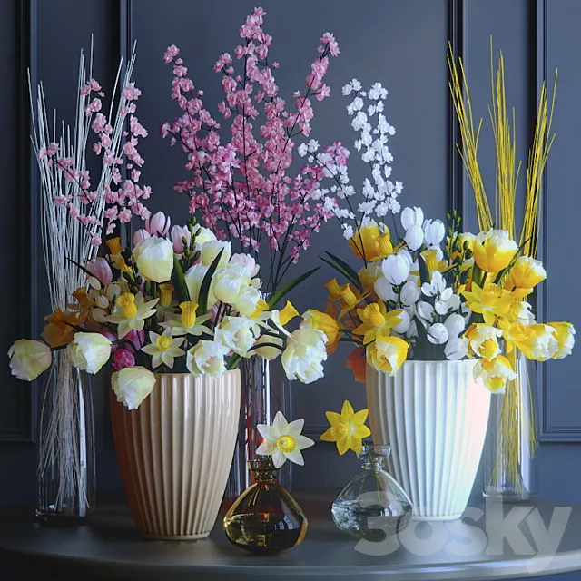 Spring flowers 3D Model Spring flowers 3D Model