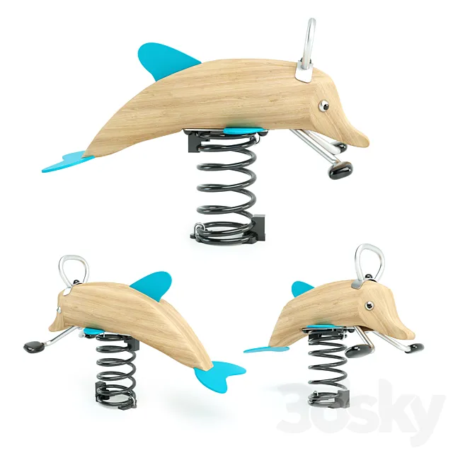 Spring Rocking Dolphin Kompan 3D Model Spring Rocking Dolphin Kompan 3D Model