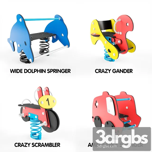 Spring rocking kompan set 1 3D Model Download Spring rocking kompan set 1 3D Model Download