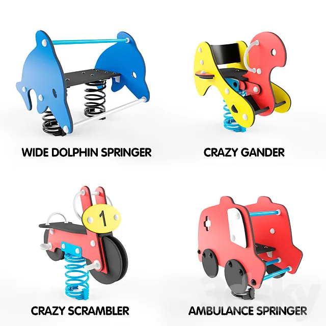 Spring rocking. Kompan set 1 3D Model Spring rocking. Kompan set 1 3D Model