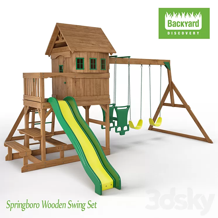 Springboro wooden store swing set