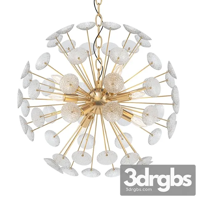 Sputnik textured glass white chandelier 3D Model Download
