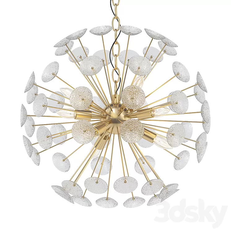 Sputnik Textured Glass White Chandelier 3D Model Sputnik Textured Glass White Chandelier 3D Model