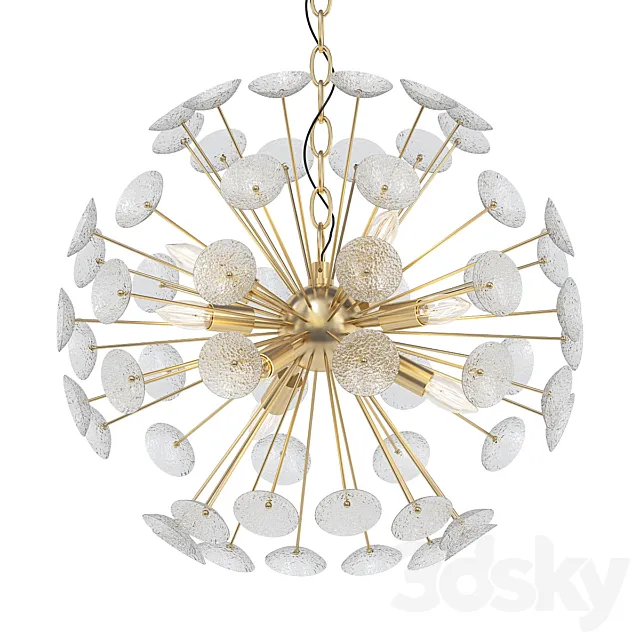 Sputnik Textured Glass White Chandelier 3DModel Sputnik Textured Glass White Chandelier 3DModel