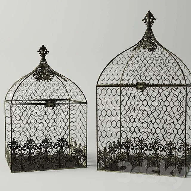 Square Birdcages 3D Model Square Birdcages 3D Model