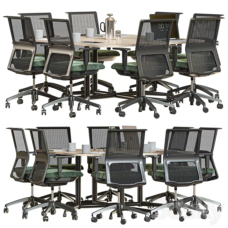 square conference table 3D Model square conference table 3D Model