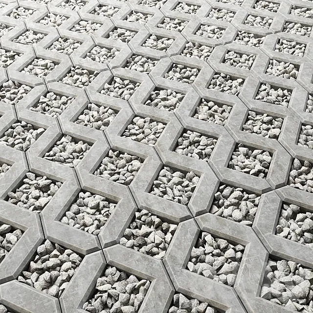 Square gravel stone 3D Model Square gravel stone 3D Model