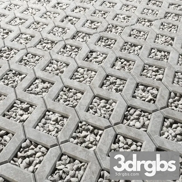 Square Gravel Stone 3D Model Download
