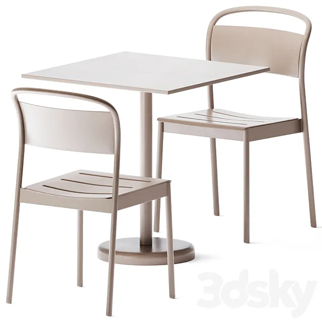 Square Linear Steel Table by Muuto 3D Model