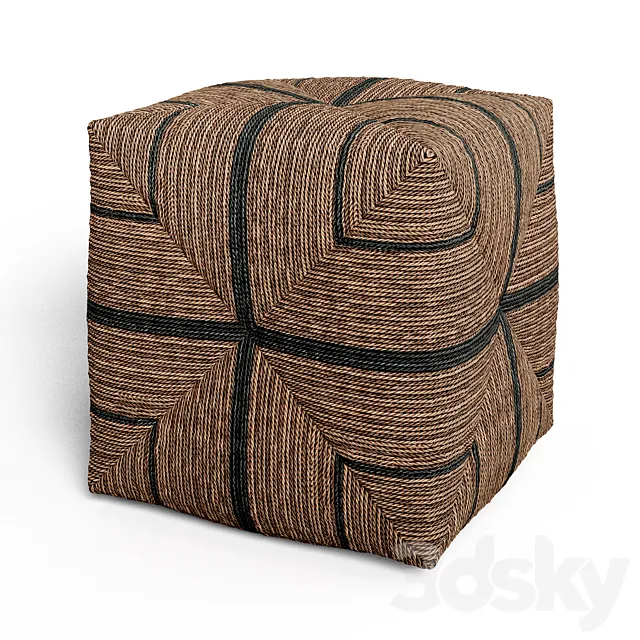 Square ottoman Fritz Rope 3D Model