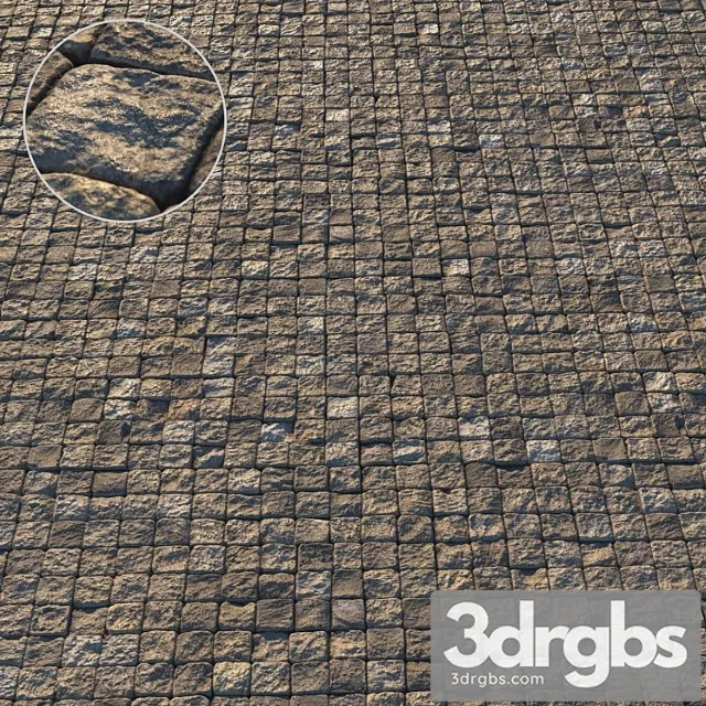 Square Paving Slab Material 02 3D Model Download