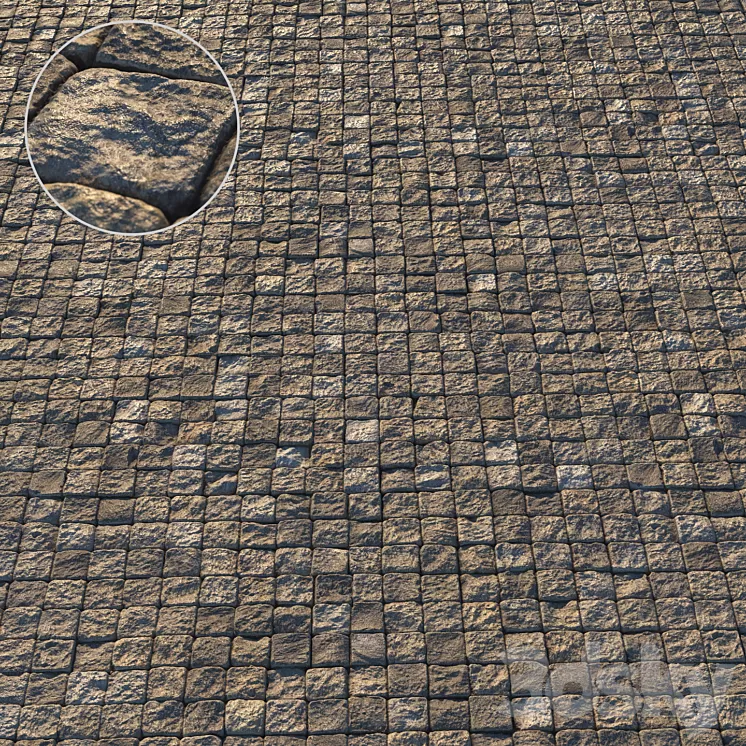 Square paving slab material 02 3D Model