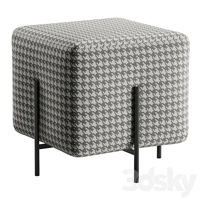 Square pouf Bruno. Goose foot 3D Model Square pouf Bruno. Goose foot 3D Model