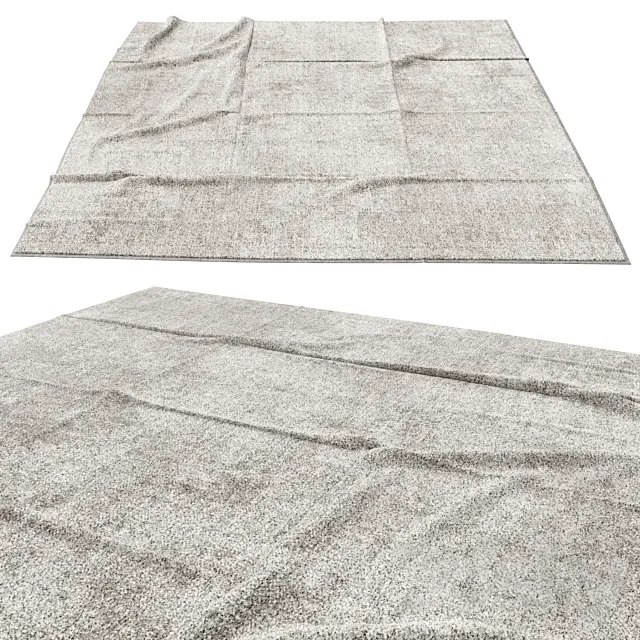 Square rug with folds 2 3D Model