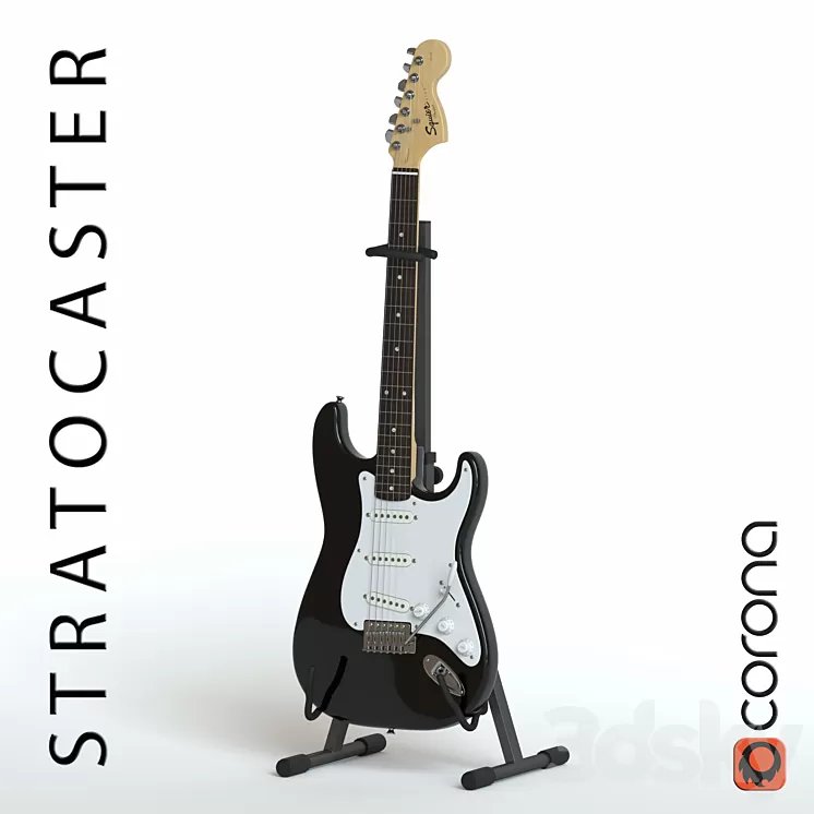 Squier Fender stratocaster Electric Guitar 3D Model