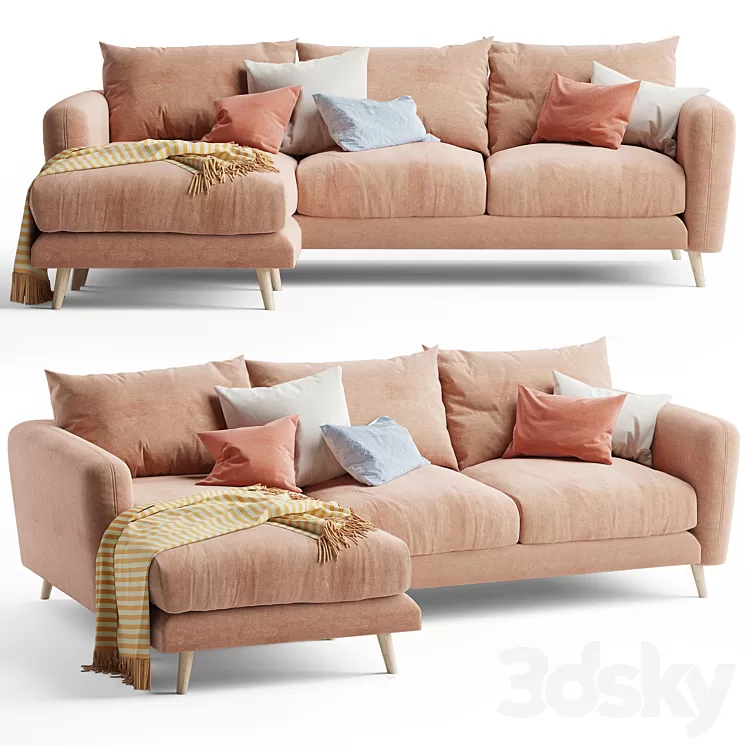 Squishmeister sofa chaise 3D Model Free Download