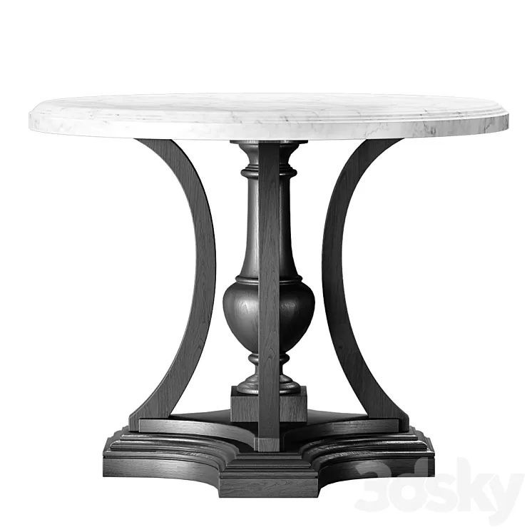 ST. JAMES MARBLE ROUND ENTRY TABLE. RH 3D Model Free Download